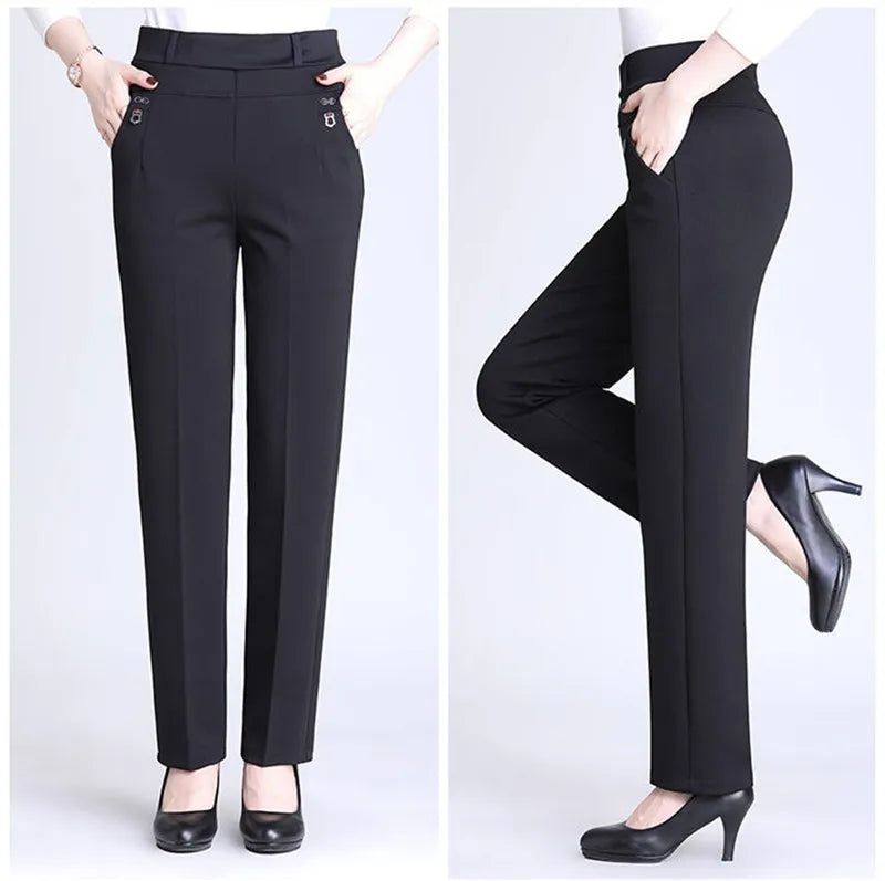 Autumn/Winter Women's Velvet High Waist Loose Mom Pants