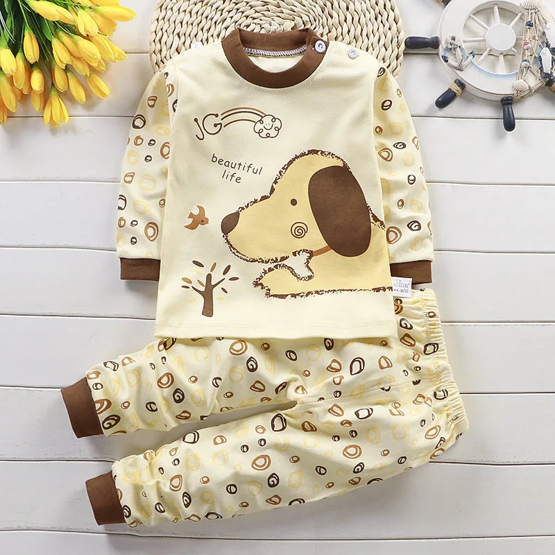 Kids' Cotton Clothing Sets: Autumn/Winter Pants & Sleepwear