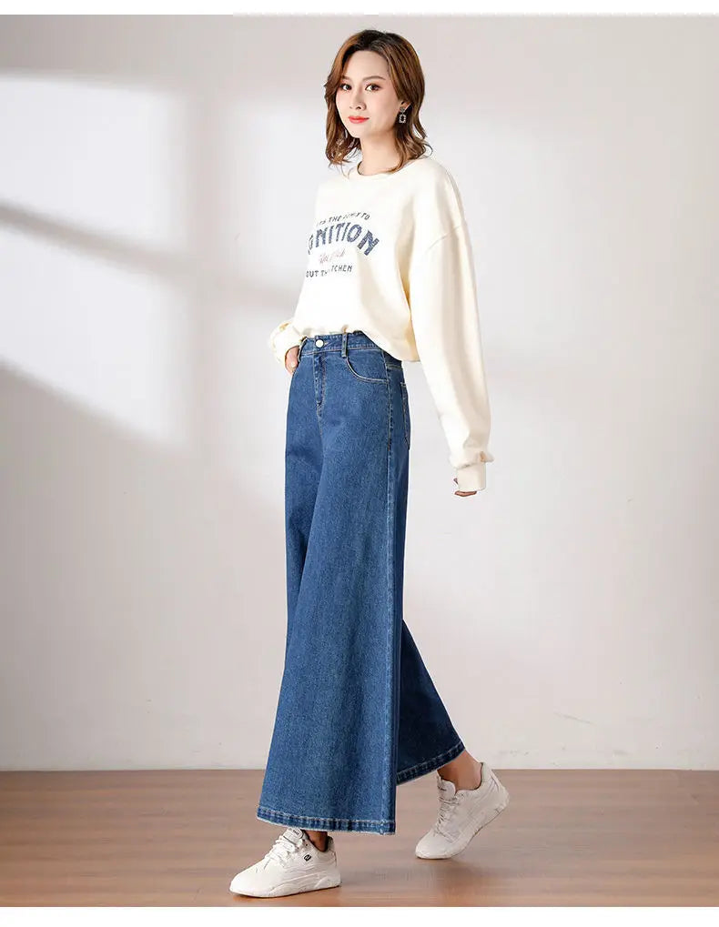 Korean Wide-Leg High Waist Mom Jeans - Baggy Y2K Streetwear Pants