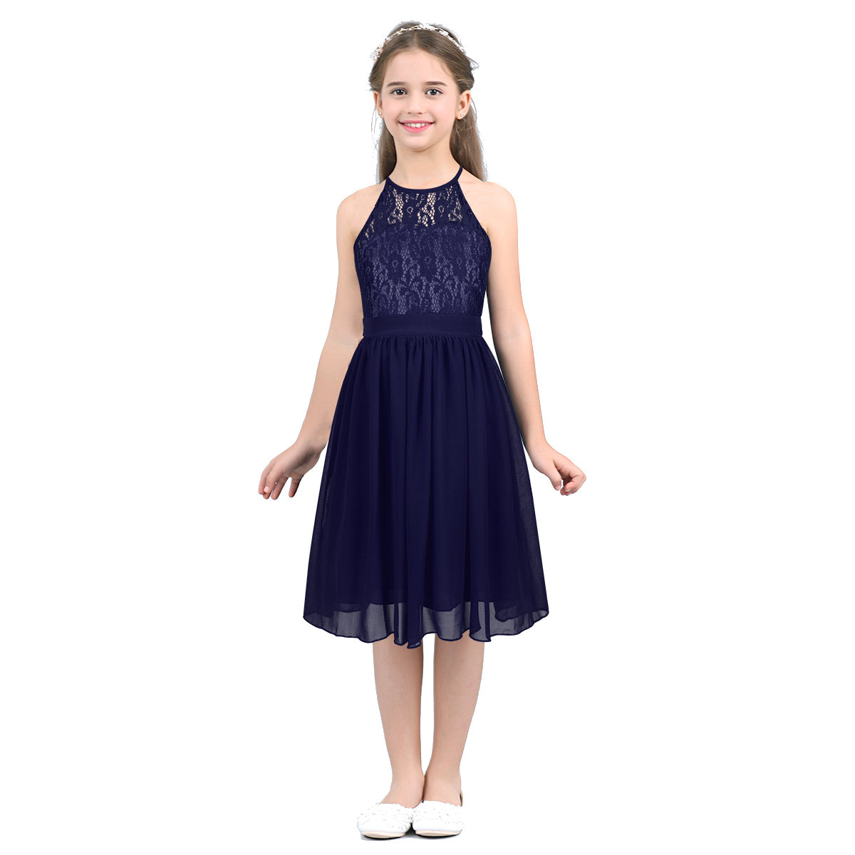 Kid Flower Girl Lace Chiffon Dress