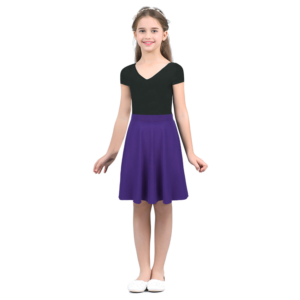 Big Girls' Knee-Length A-Line Skater Skirt