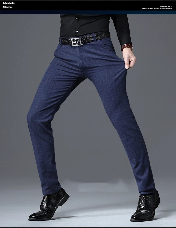 Men's Casual Cotton Business Pants - High-Quality Formal Trousers