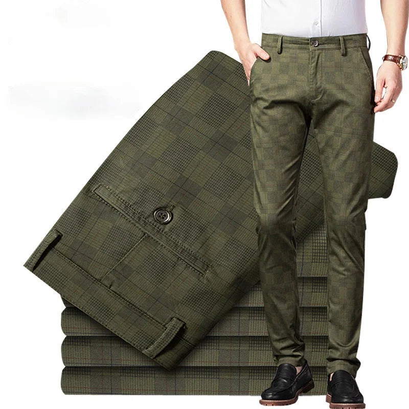 Upgrade your spring style with these slim-fit black plaid pants