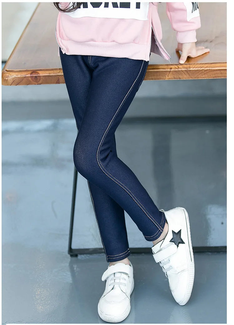 Girls' Winter Jeans: Thicker Stretch & Cashmere Korean Style