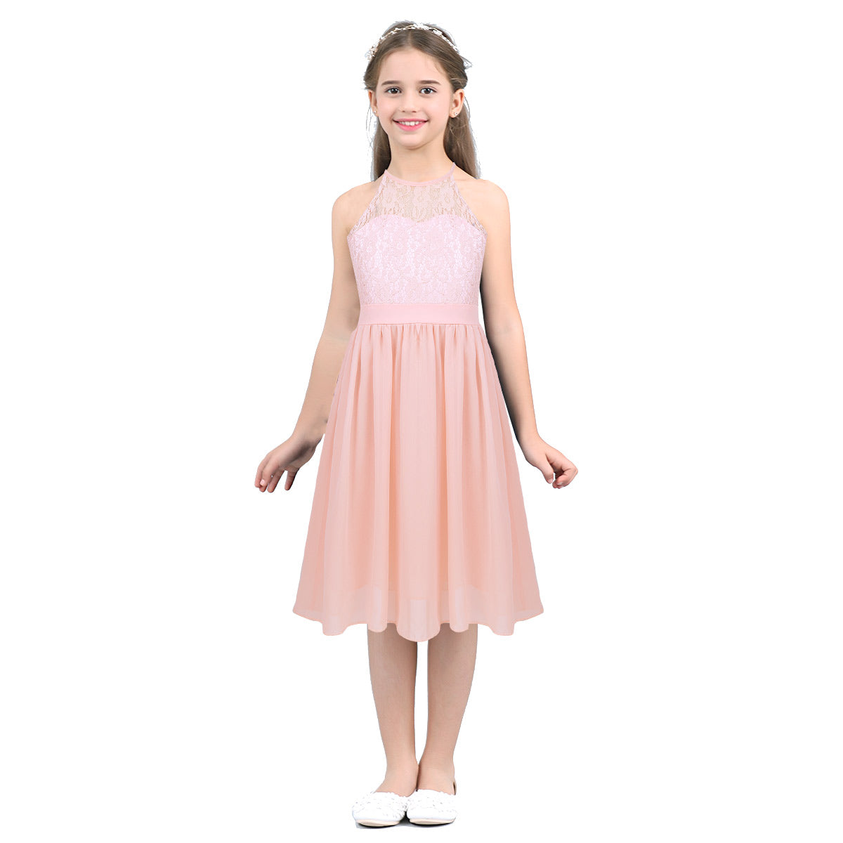 Kid Flower Girl Lace Chiffon Dress