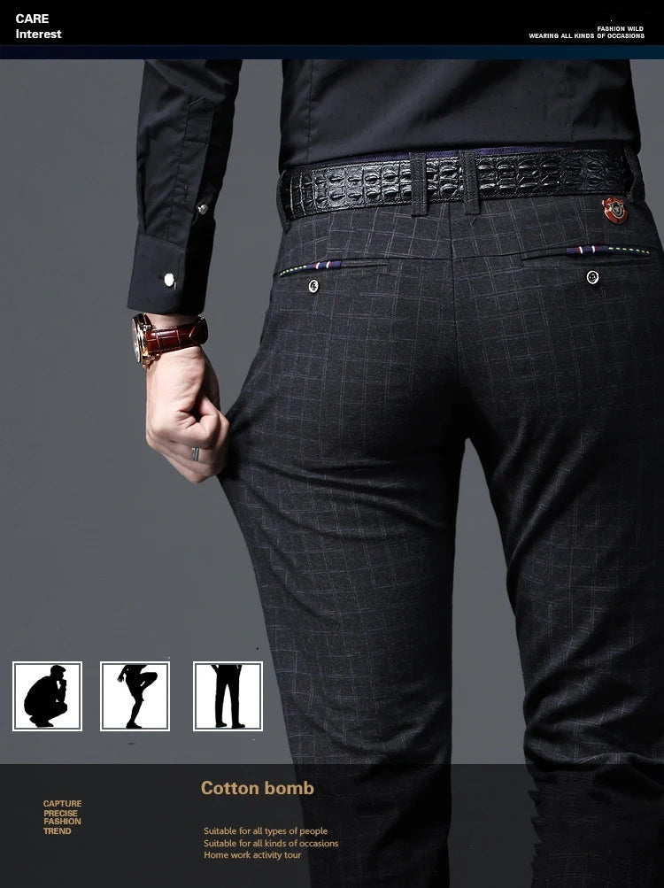 Men's Casual Cotton Business Pants - High-Quality Formal Trousers