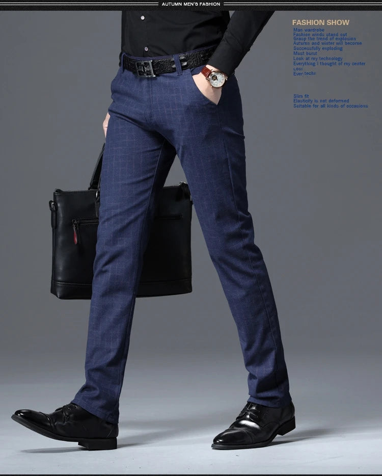 Men's Casual Cotton Business Pants - High-Quality Formal Trousers