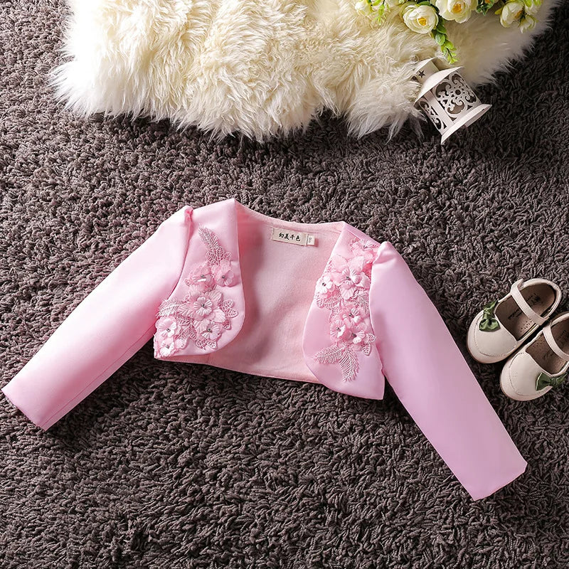 Baby Girl Embroidered Coat Princess Cape Jacket for Weddings