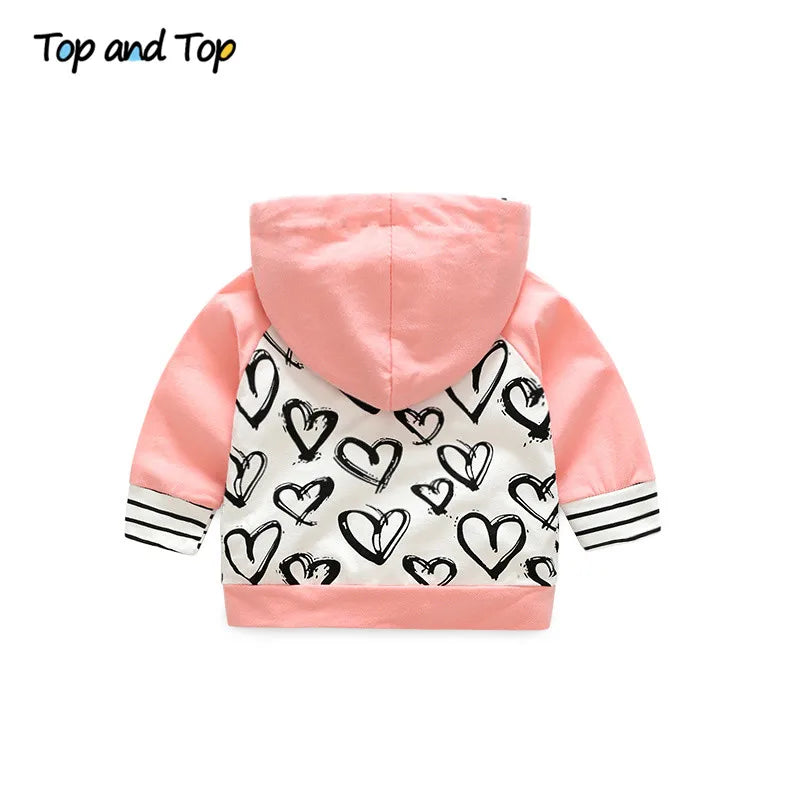 Top Fashion Baby Girl 2-Piece Tracksuit: Hooded Sweatshirt and Striped Pants