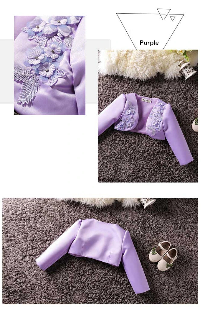 Baby Girl Embroidered Coat Princess Cape Jacket for Weddings