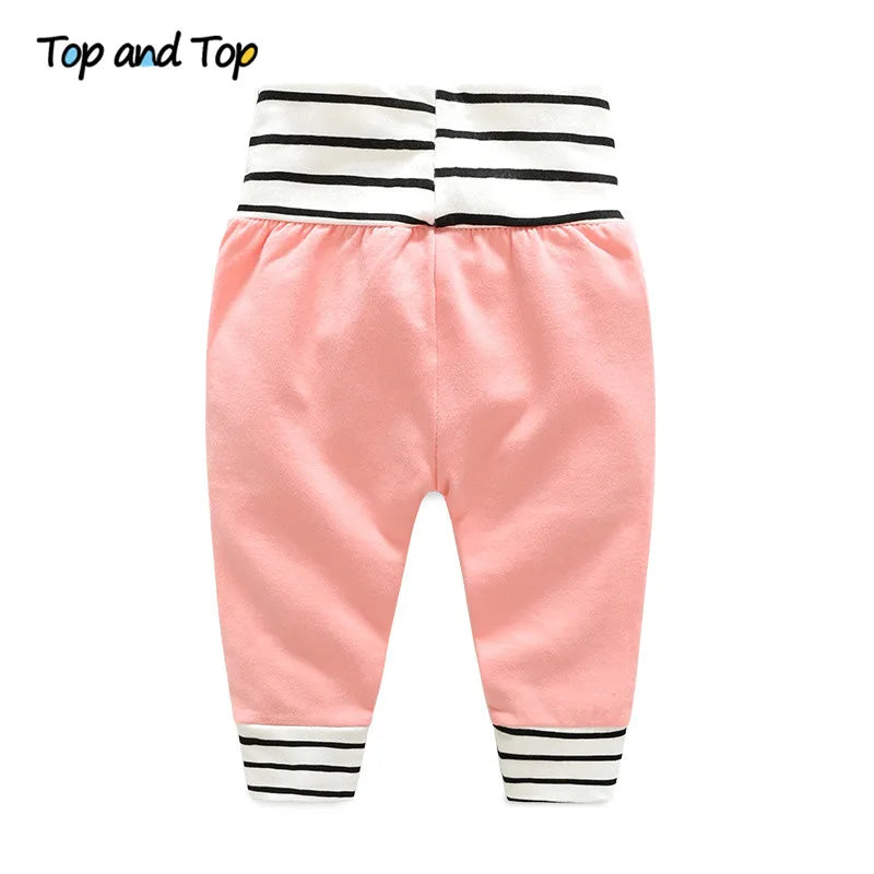 Top Fashion Baby Girl 2-Piece Tracksuit: Hooded Sweatshirt and Striped Pants