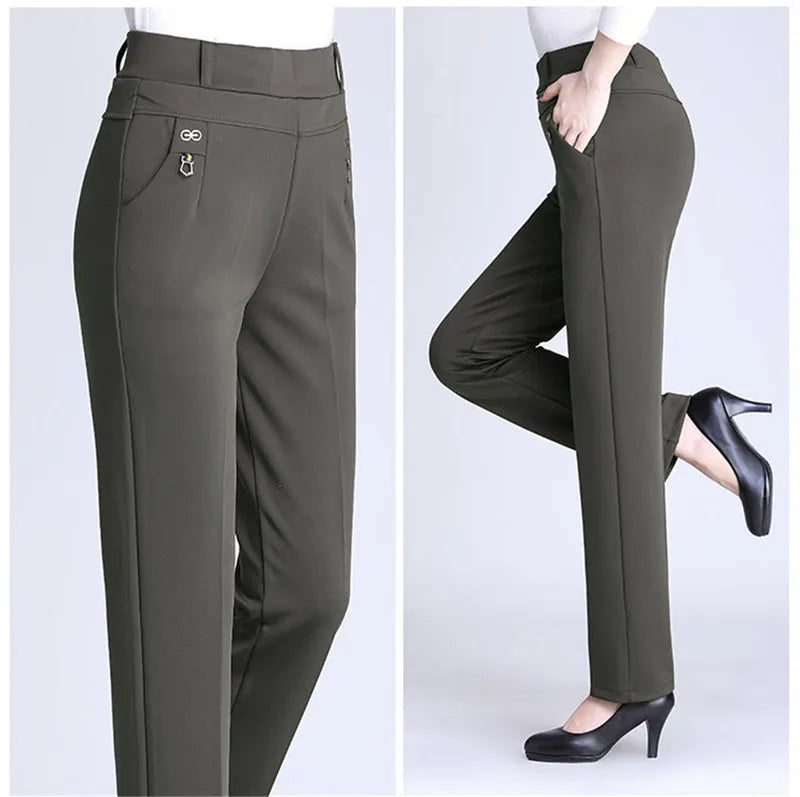 Autumn/Winter Women's Velvet High Waist Loose Mom Pants