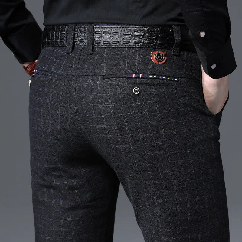 Men's Casual Cotton Business Pants - High-Quality Formal Trousers