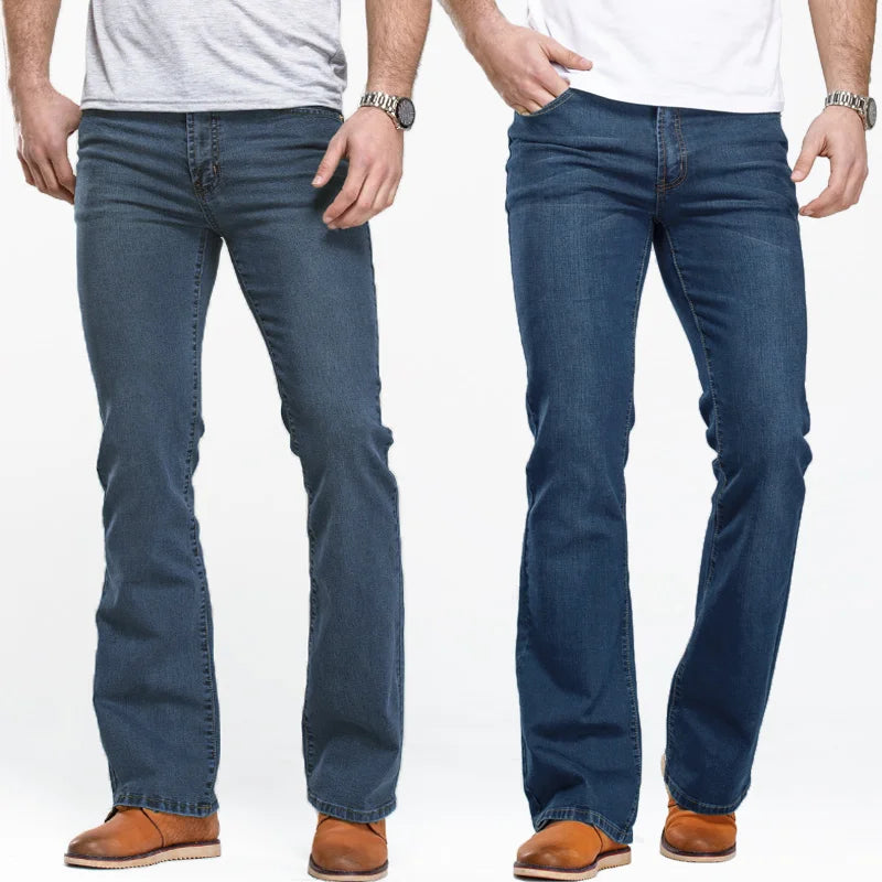 Boot Cut Slim Fit Jeans – Classic Stretch Denim for Men