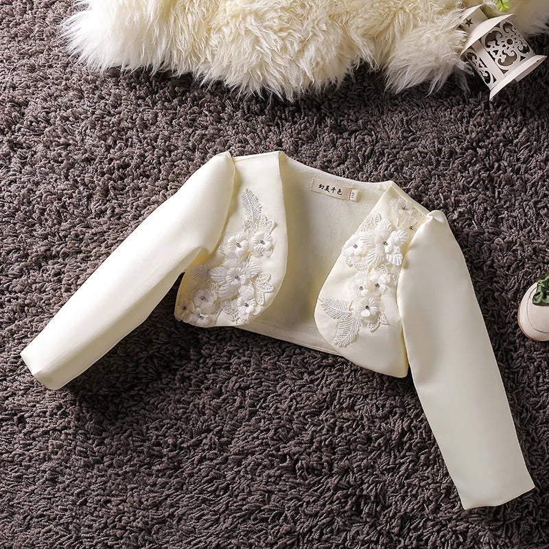 Baby Girl Embroidered Coat Princess Cape Jacket for Weddings