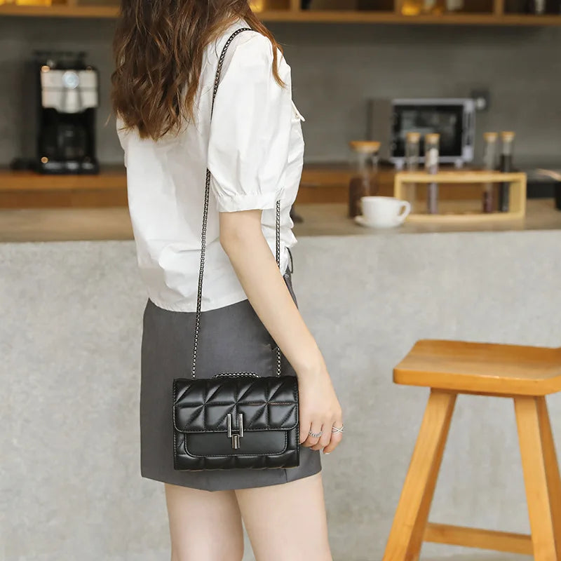 Luxury Designer Women's Leather Handbags – Chain Shoulder Messenger Bag, Casual Fashion Female Bag