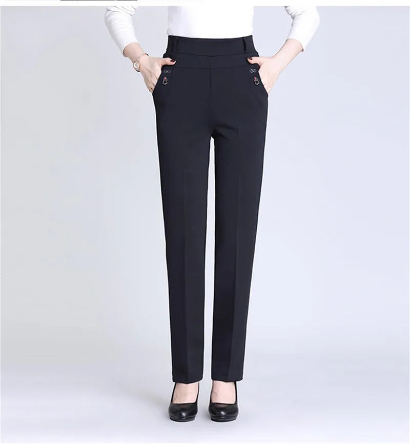 Autumn/Winter Women's Velvet High Waist Loose Mom Pants