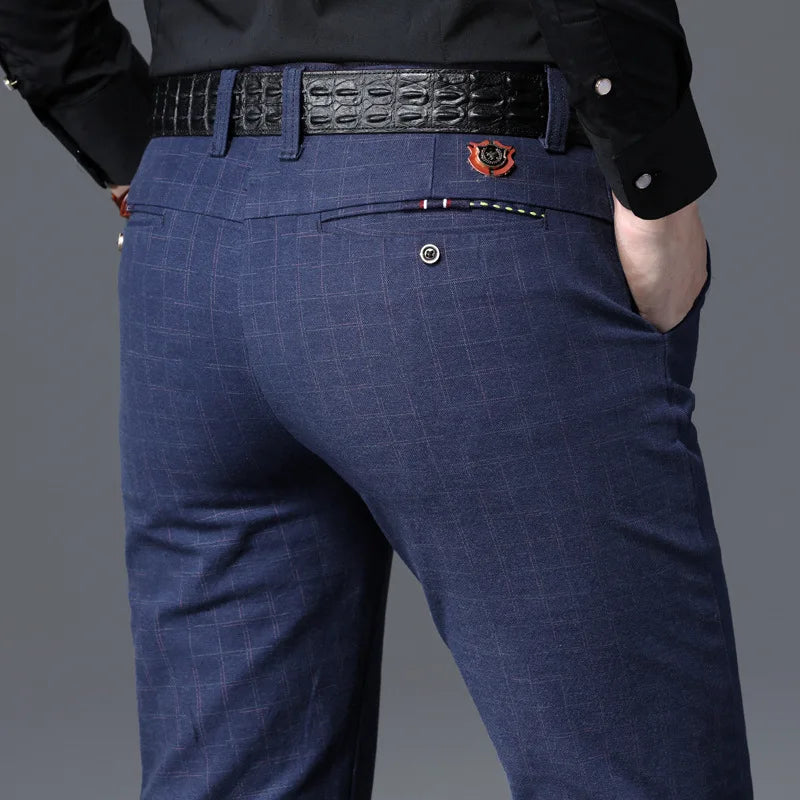 Men's Casual Cotton Business Pants - High-Quality Formal Trousers