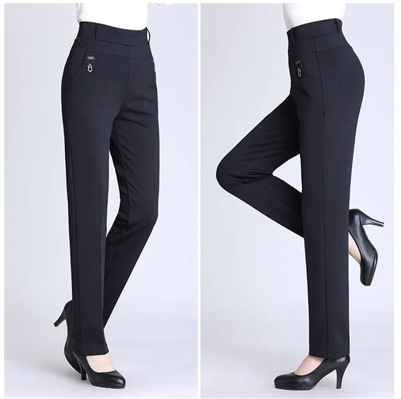 Autumn/Winter Women's Velvet High Waist Loose Mom Pants