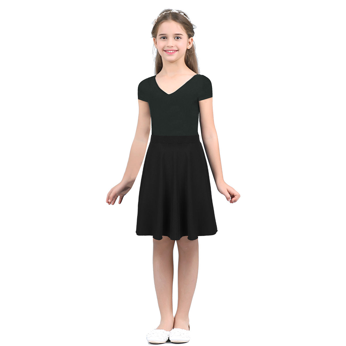 Big Girls' Knee-Length A-Line Skater Skirt