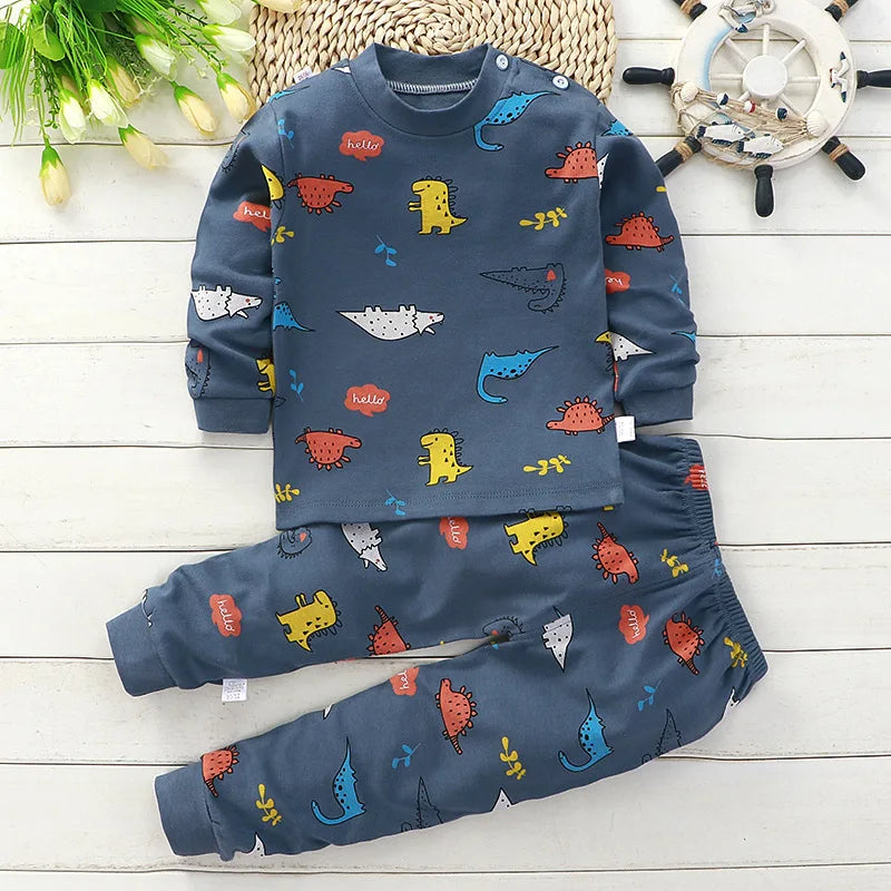 Kids' Cotton Clothing Sets: Autumn/Winter Pants & Sleepwear