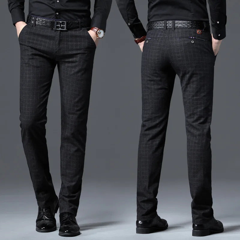 Men's Casual Cotton Business Pants - High-Quality Formal Trousers