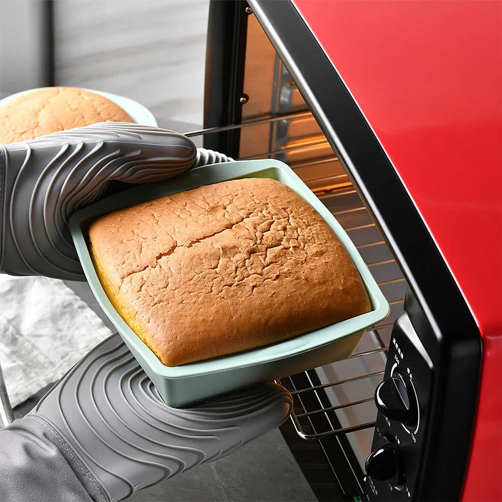 1/4Pcs Silicone Non-Stick Cake Plates – Square Brownie Pan with Handles, Oven & Air Fryer Safe