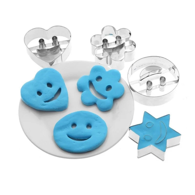 4Pcs Stainless Steel Smile Face Cookie Cutter Set - Baking Molds