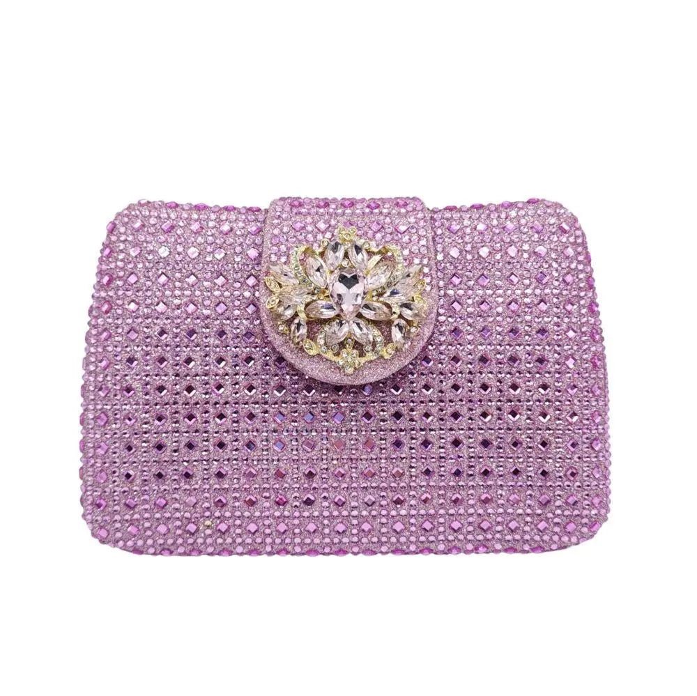 Sparkling Crystal Evening Bag – Metal Clutch & Wedding Purse