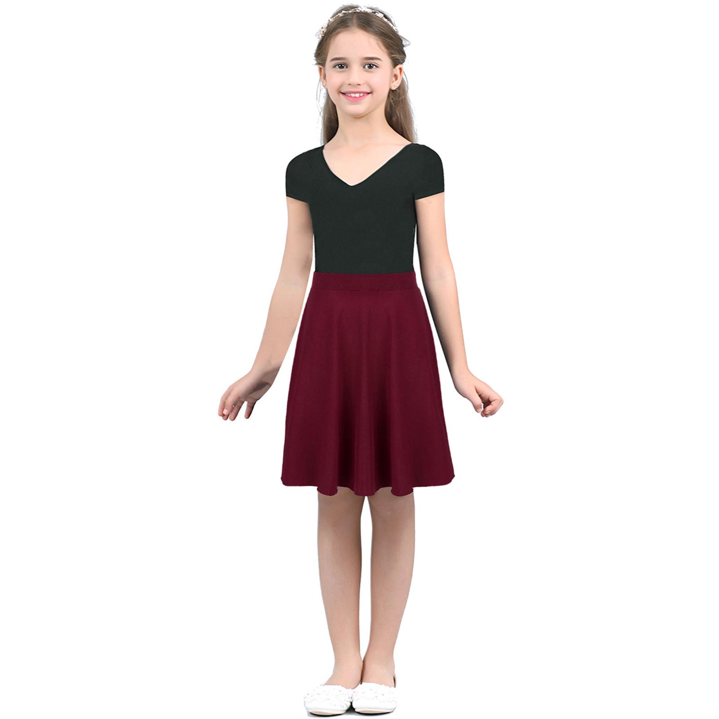 Big Girls' Knee-Length A-Line Skater Skirt