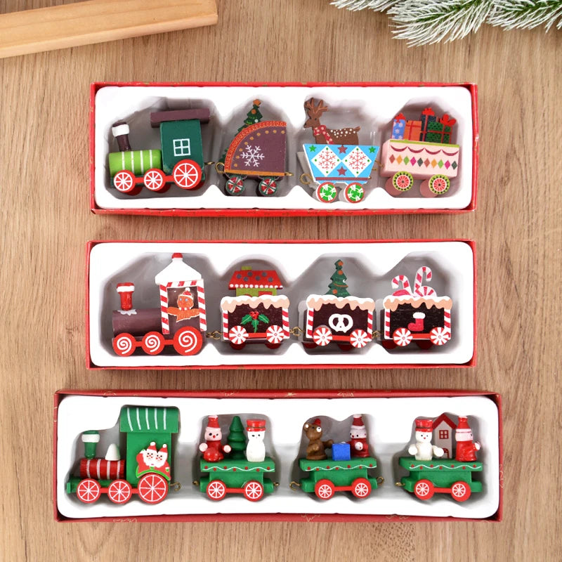 Christmas Wooden Train Ornament -Holiday Decoration & Kids Gift