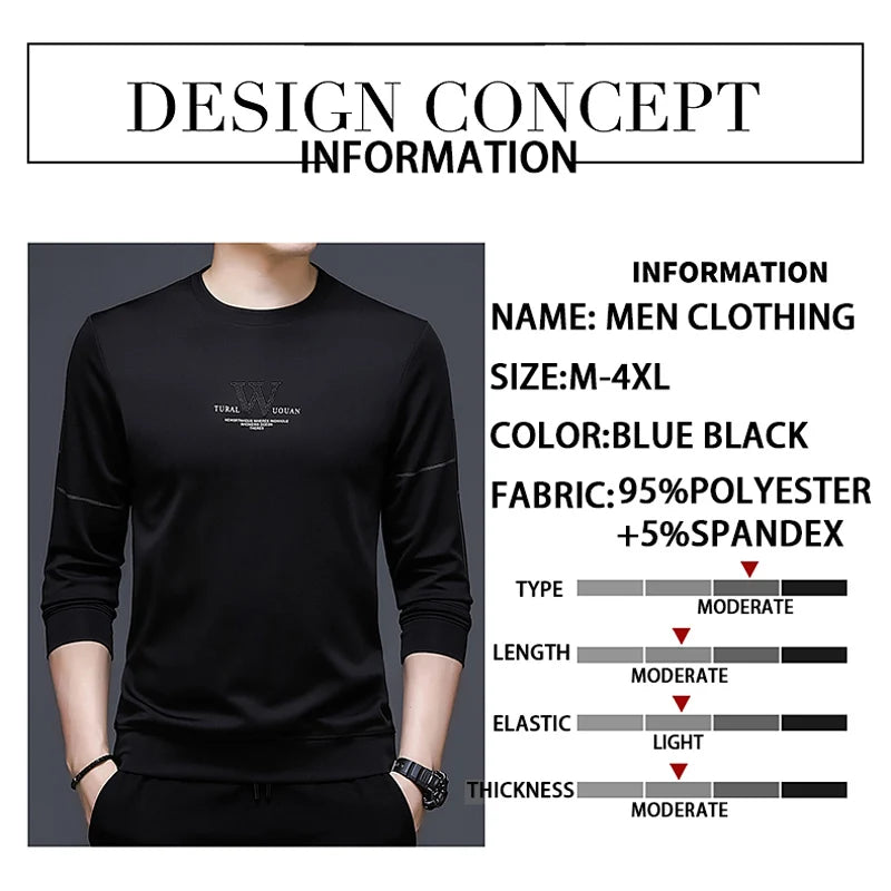 Men's Autumn Fashion Long Sleeve Anti-Wrinkle T-Shirt