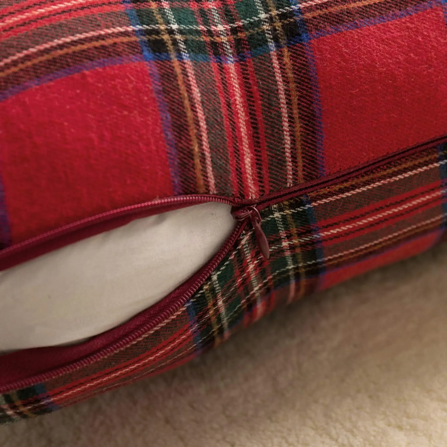 Christmas Tartan Plaid Pillow Covers – Red Cushion Covers for Sofa, Bed, Party, or Home Décor