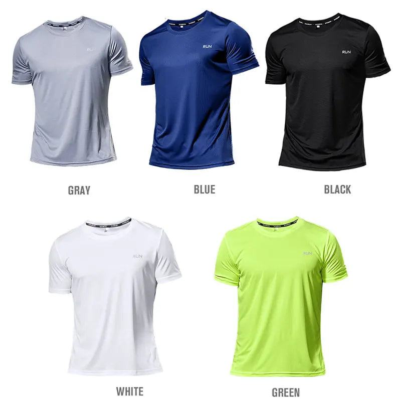 Men T-shirt Shorts Set Quick Dry Running Men's T-shirt Breathable Football Suit Fitness Tight Sportswear Riding run t shirt set