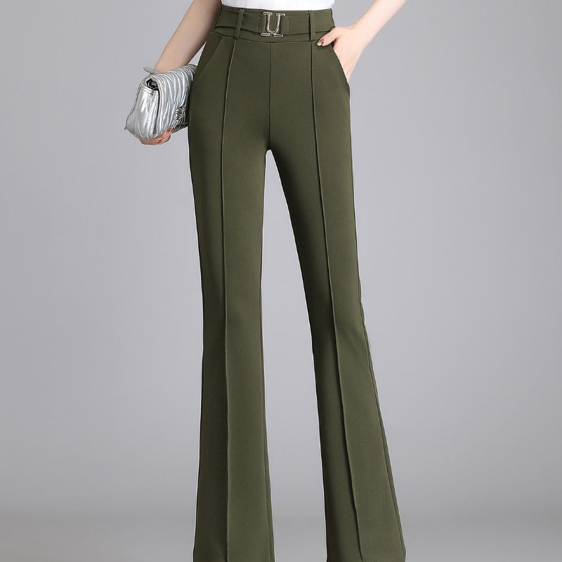 2024 Autumn/Winter Women's High Waist Patchwork Slim Pants