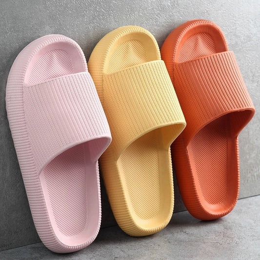 Thick Platform Bathroom Slippers - Women’s Soft EVA Indoor Slides, Non-Slip