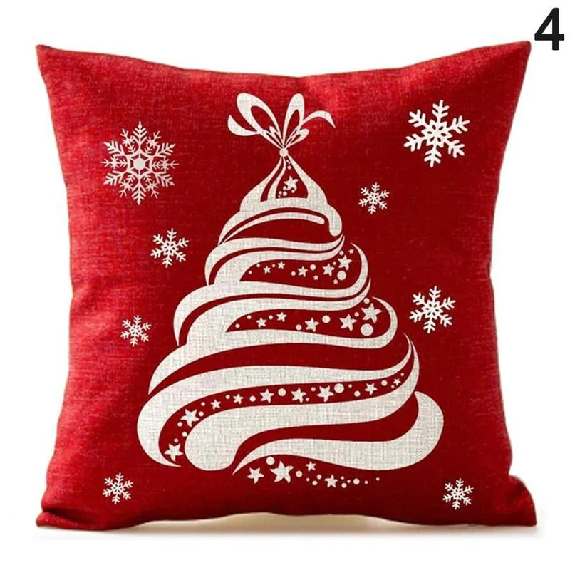 Christmas Pillowcase Cushion Cover – 45x45cm Polyester Home Decor for Living Room