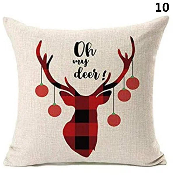 Christmas Pillowcase Cushion Cover – 45x45cm Polyester Home Decor for Living Room