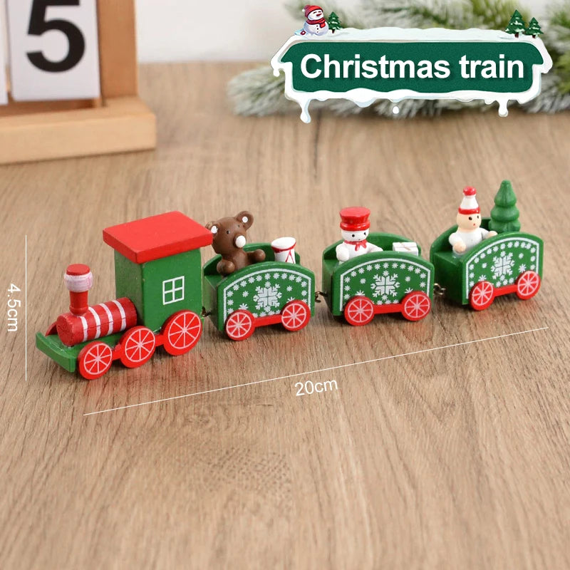 Christmas Wooden Train Ornament -Holiday Decoration & Kids Gift