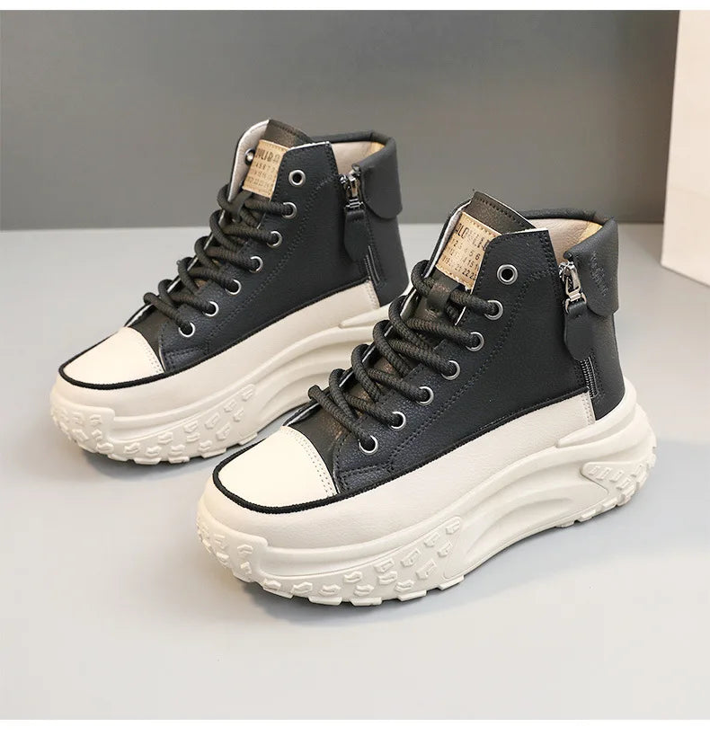 New Luxury High-Top Sneakers - Women's Platform Casual Boots, Outdoor Running Shoes