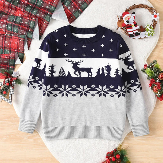 Children's Knit Sweater – Warm Winter Base Layer for Boys, Cozy Autumn/Winter Kids Clothing