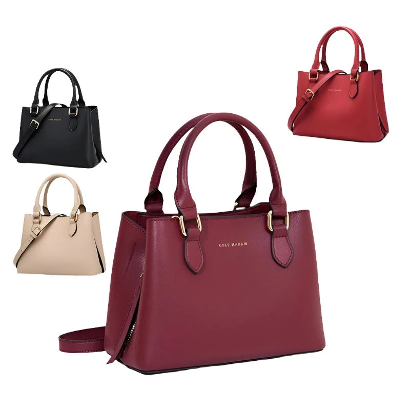 Luxury Red Leather Square Handbag for Women