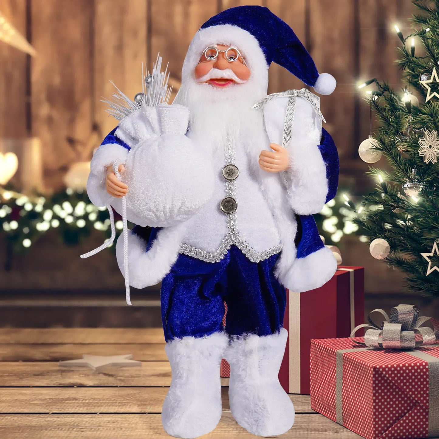 Christmas Home Decor – Santa Claus Doll with Gift Bags & Party Ornaments