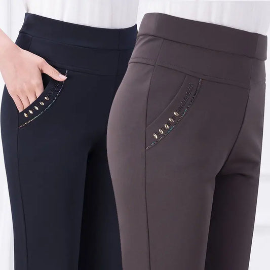 Office Lady High Waist Pencil Pants – Korean Spring/Autumn Slim Fit Casual Trousers