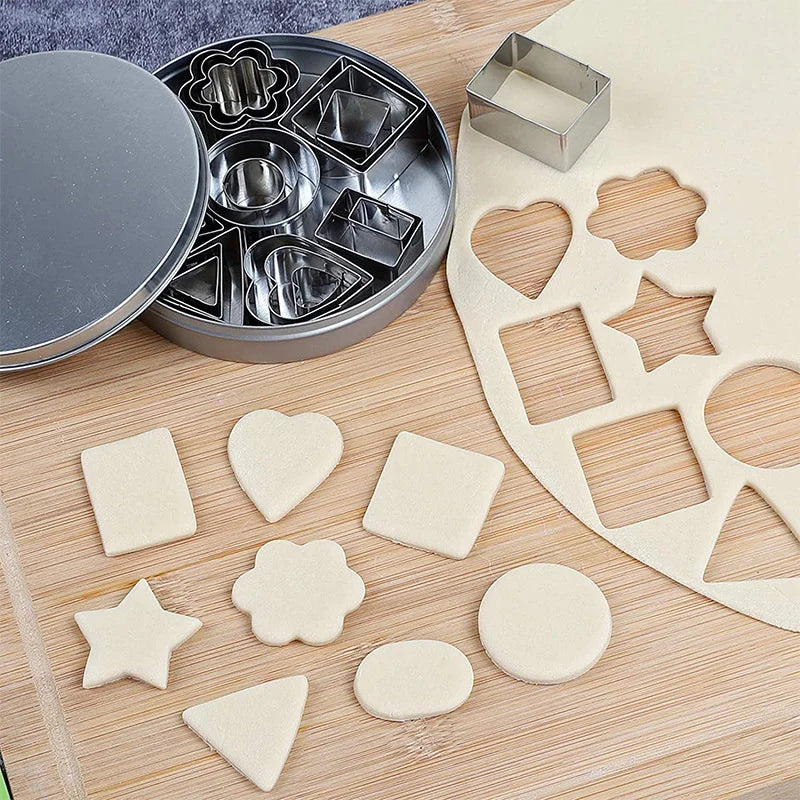 1/30Pcs Stainless Steel Cake Molds – Heart, Star, Flower Shape Pastry & Cookie Cutters