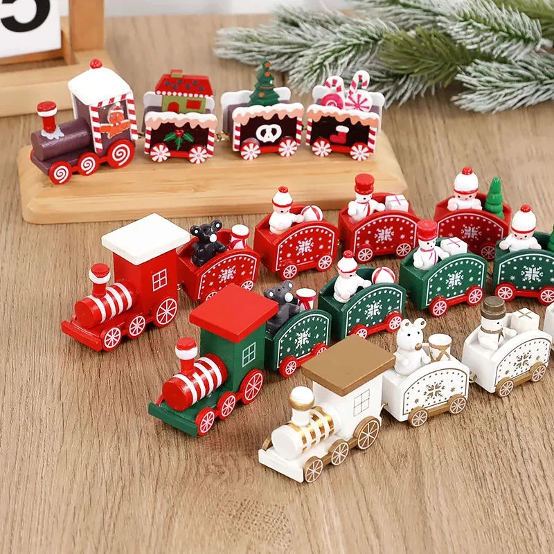 Christmas Wooden Train Ornament -Holiday Decoration & Kids Gift