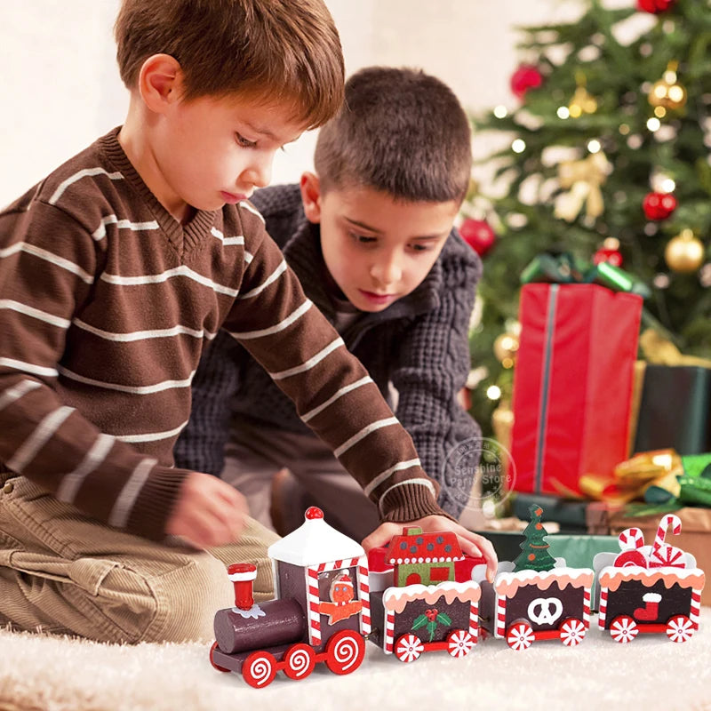 Christmas Wooden Train Ornament -Holiday Decoration & Kids Gift