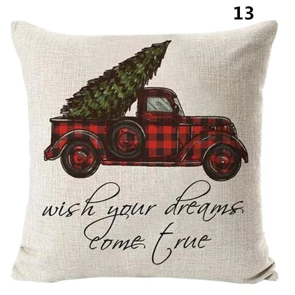 Christmas Pillowcase Cushion Cover – 45x45cm Polyester Home Decor for Living Room