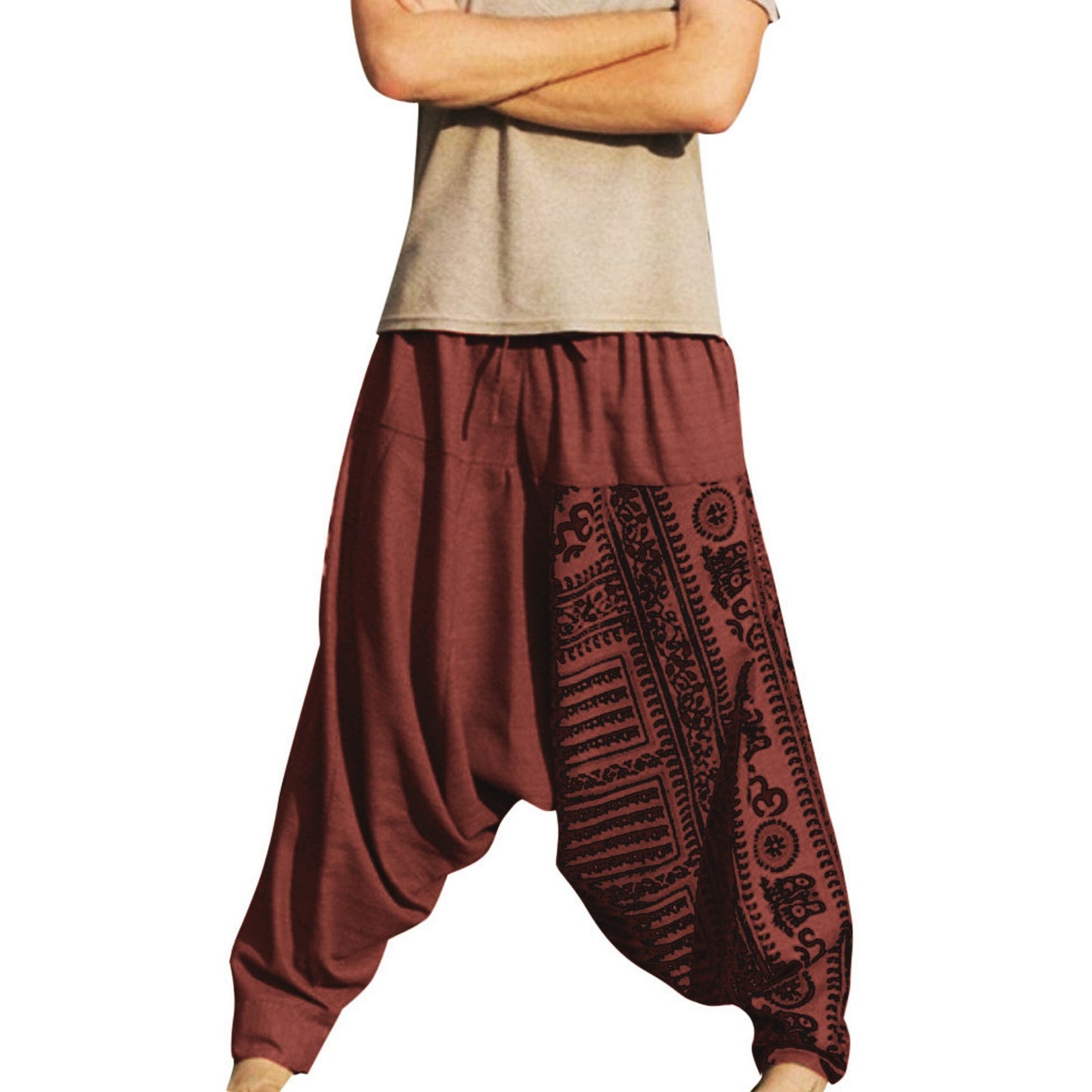 Nationality Style Pants Men's Oversize Pants Baggy