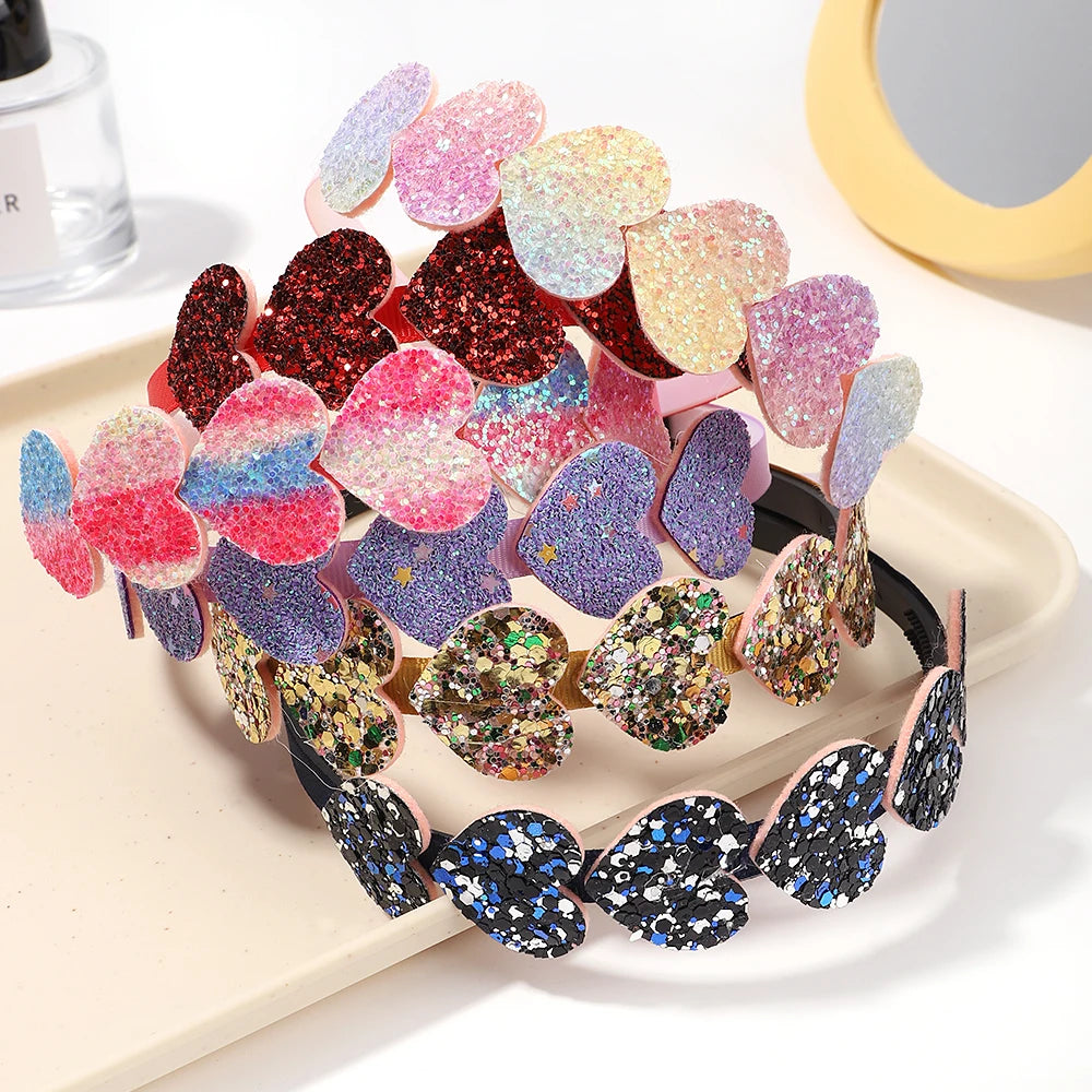 Fashion Glitter Hair Bands for Girls – Cute Bow, Stars, and Colorful Hair Hoop Accessories for Kids